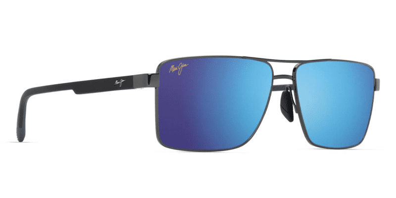 Maui Jim Piha Sunglasses Custom Gunmetal with Blue Hawaii