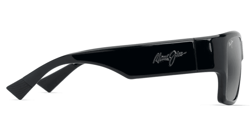 MauijimKa olu614SunglassesShinyBlackwithNeutralgreylensesside