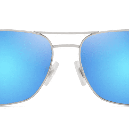 MauijimNa auao675SunglassesShinySilverBlue GreenwithBlueHawaiiLensesfront