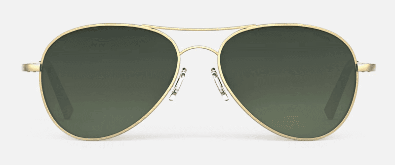 RandolphAmeliaSatinSunglassesGoldEvergreenFront