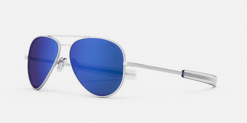 RandolphConcordeXLSunglassesMatteChromeAtlanticBlueCorner