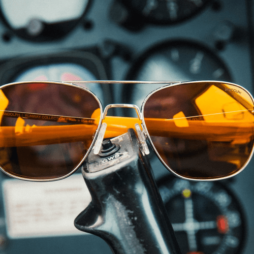 Randolph Amelia Runway Aviator Sunglasses Cockpit Image