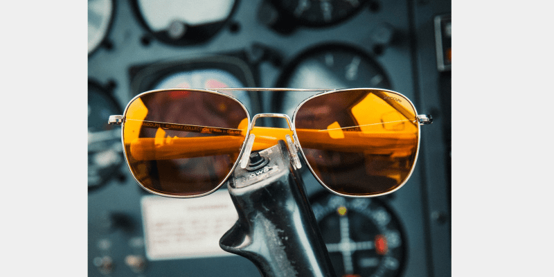 Randolph Amelia Runway Aviator Sunglasses Cockpit Image