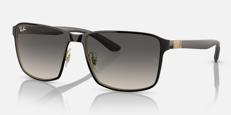 Ray BanRB3721BlackonGoldGreyGradCorner