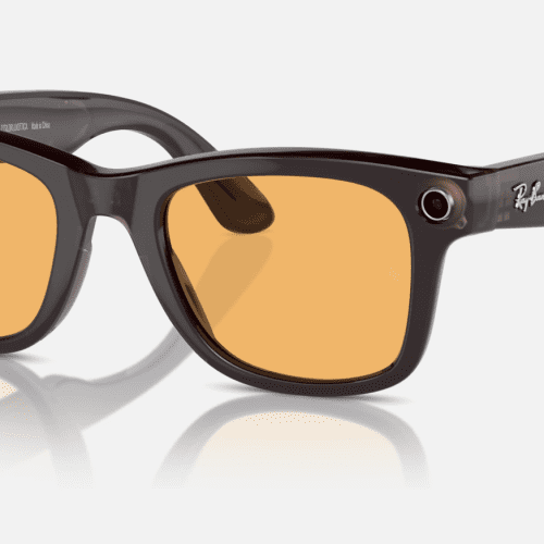 Ray BanxMetaSmartSunglassesShinyRebelBlackAmberClassicCorner