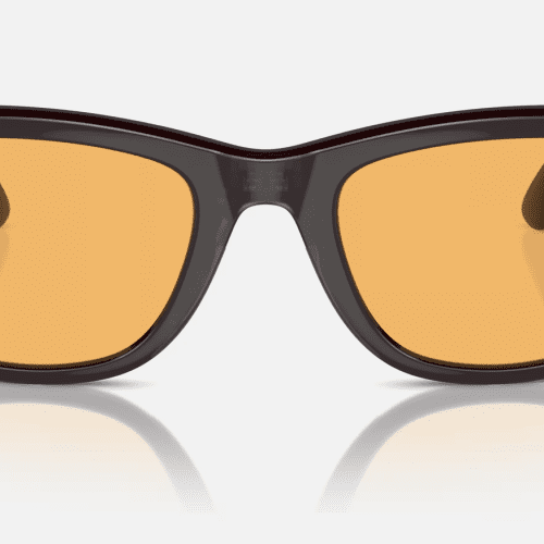 Ray BanxMetaSmartSunglassesShinyRebelBlackAmberClassicFront