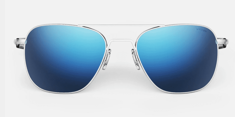 randolphAF373XLAviatorSunglassesMattechromewithatlanticBluelensesfront